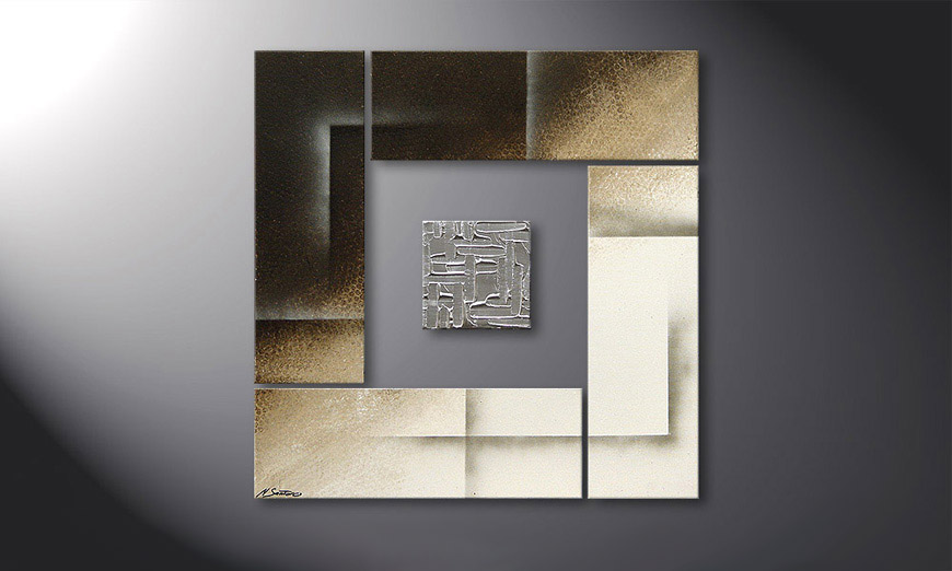 Silver Cube 80x80x2cm quadro