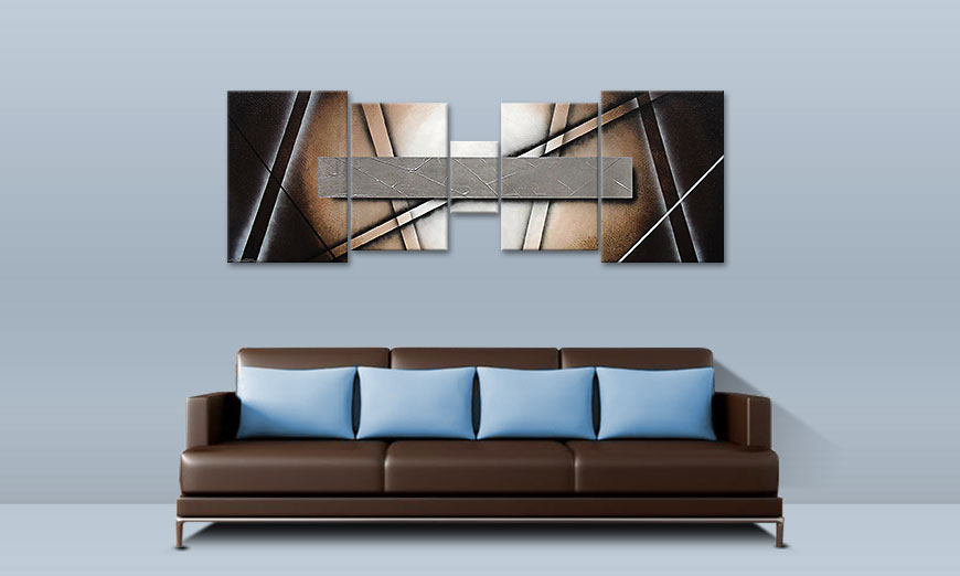 Silver Mirror 200x70cm quadro da soggiorno
