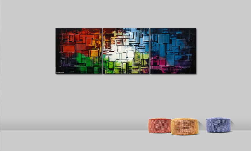 Color Cubes210x70cm quadro