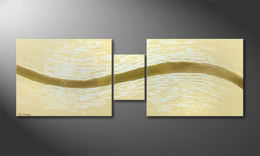 Golden Stream 140x50cm quadro