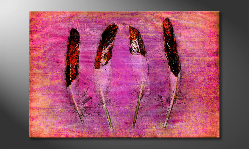 Il-quadro-stampati-Feathers-and-Pink