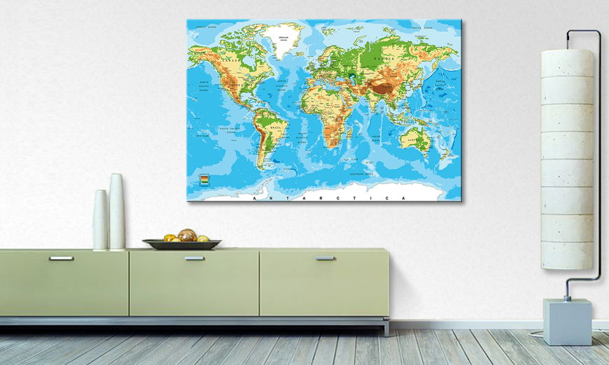 Il quadro stampati World Map New Look 120x80 cm