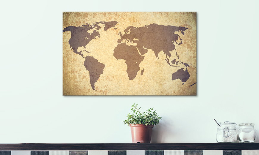 La stampa esclusivo Worldmap Grunge 80x50 cm