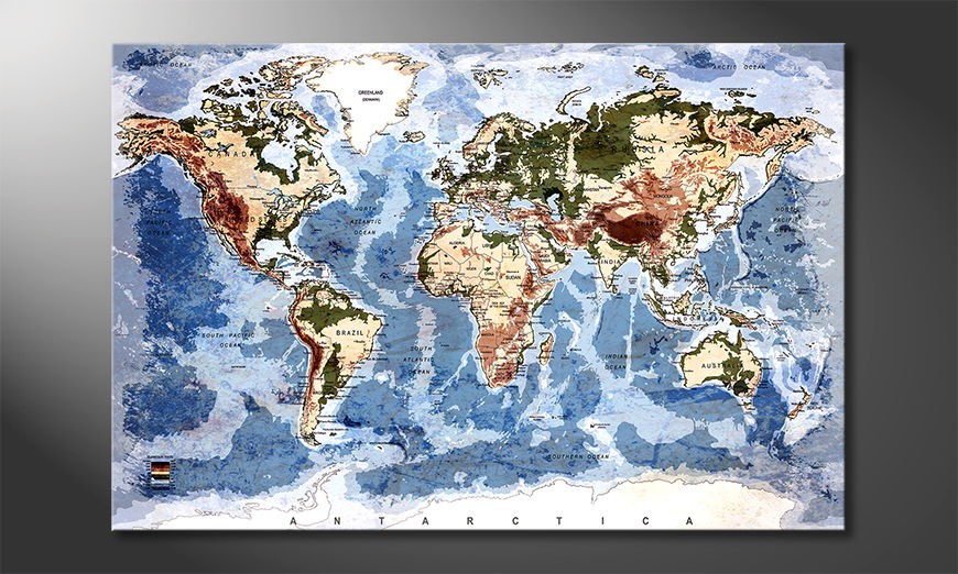 Oldworldmap quadro
