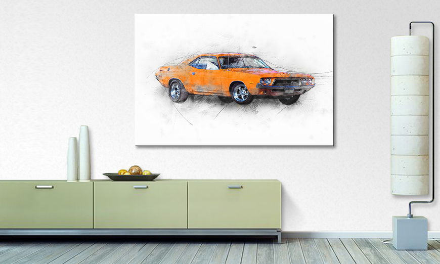 Orange Muscle Car quadro moderni