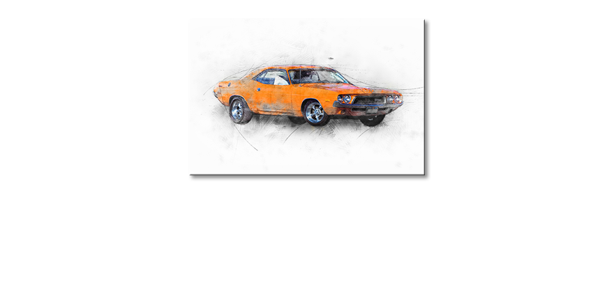 Orange-Muscle-Car-quadro-moderni