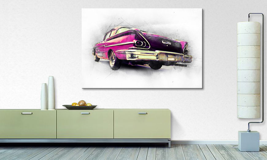 Pink Chevrolet quadro moderni