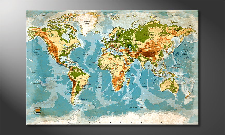 Used Worldmap quadro