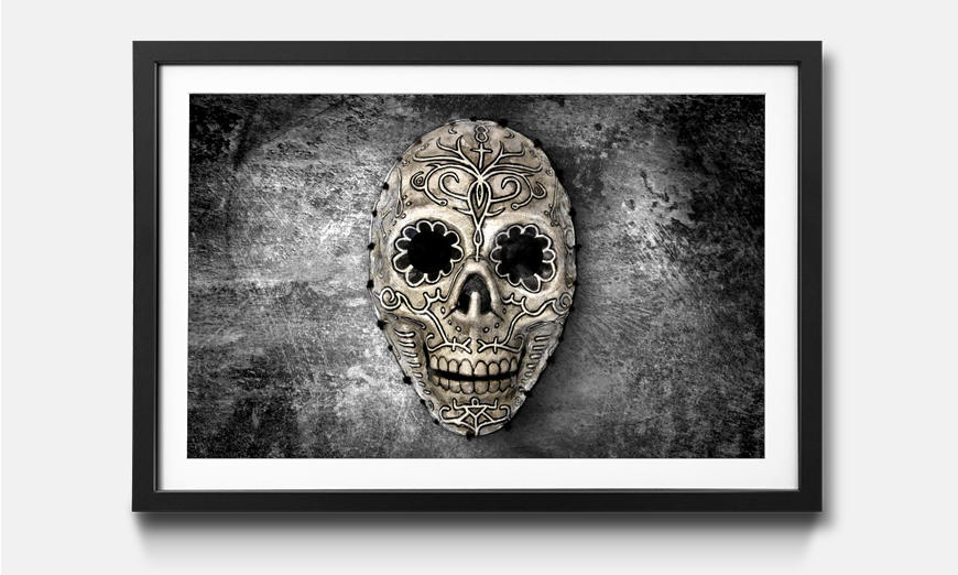 Il quadro con cornice Monochrome Skull