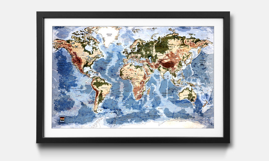 Il quadro con cornice Old Worldmap 5