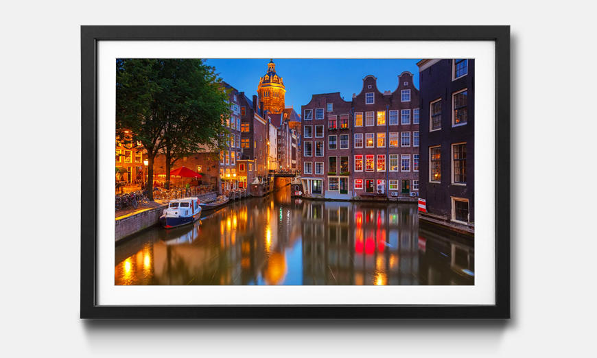 Limmagine incorniciata Canal in Amsterdam