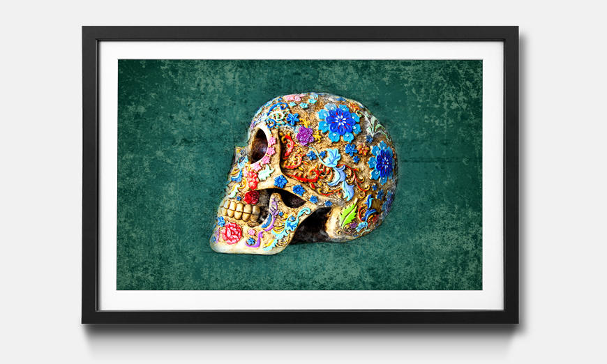 Limmagine incorniciata Colorful Skull