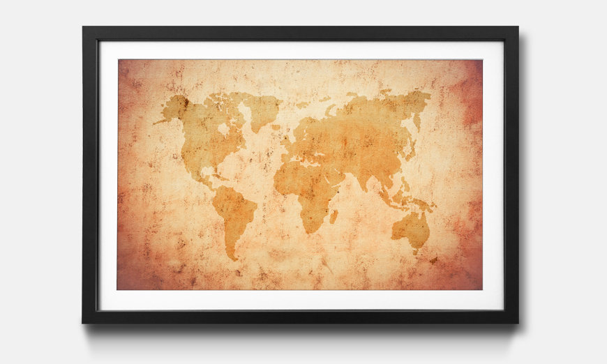 Limmagine incorniciata Old Map Of The World