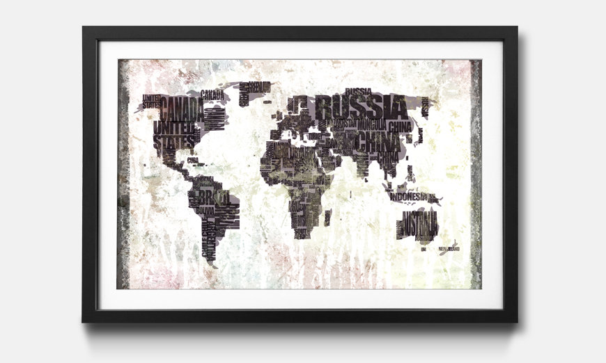 Limmagine incorniciata Worldmap No 17