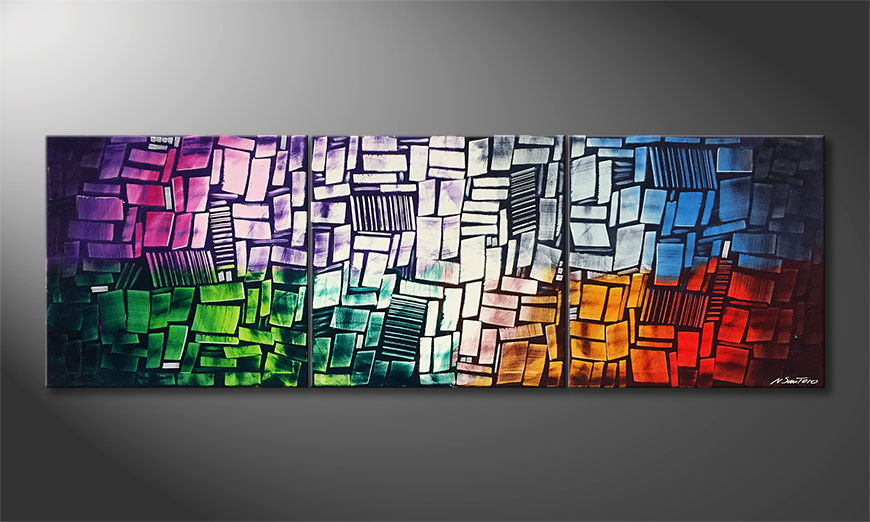 Arte moderna Abstract Colors 210x70cm