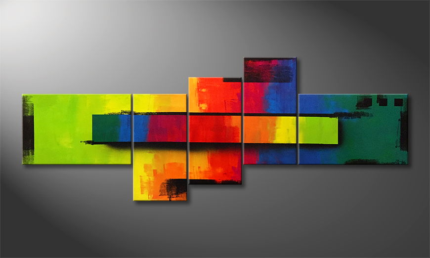 Arte moderna Altered Rainbow 210x80cm