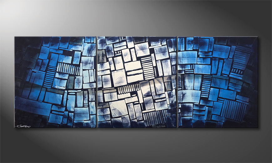 Arte moderna Blue Wave 180x70cm