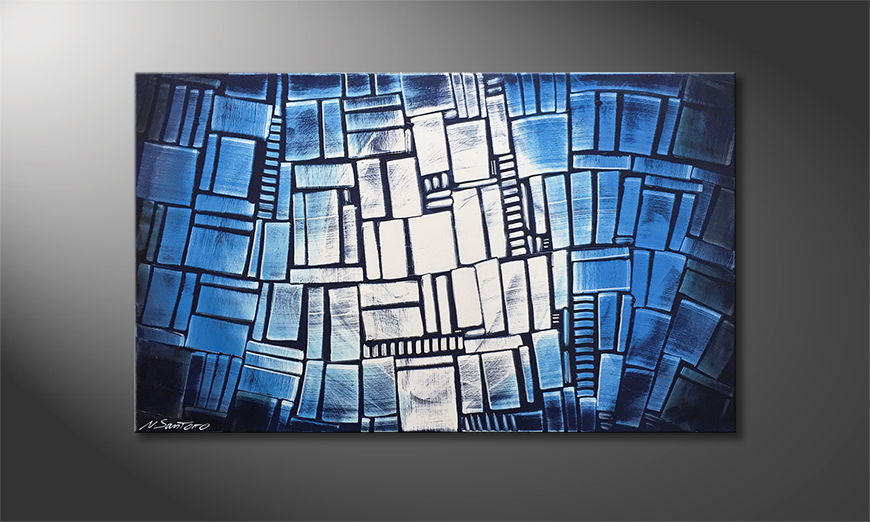 Arte moderna Blue Windows 100x60cm