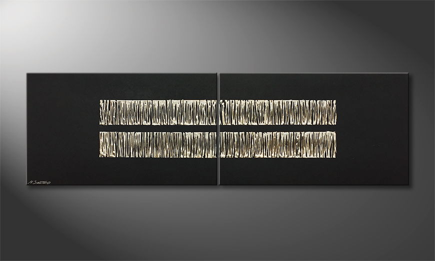 Arte moderna Broken Rain 200x60cm