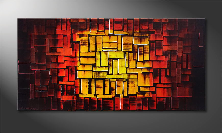 Arte moderna Cubic Flames 120x60cm