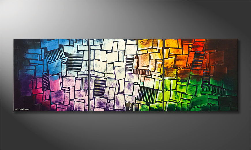 Arte moderna Disarranged Colors 210x70cm
