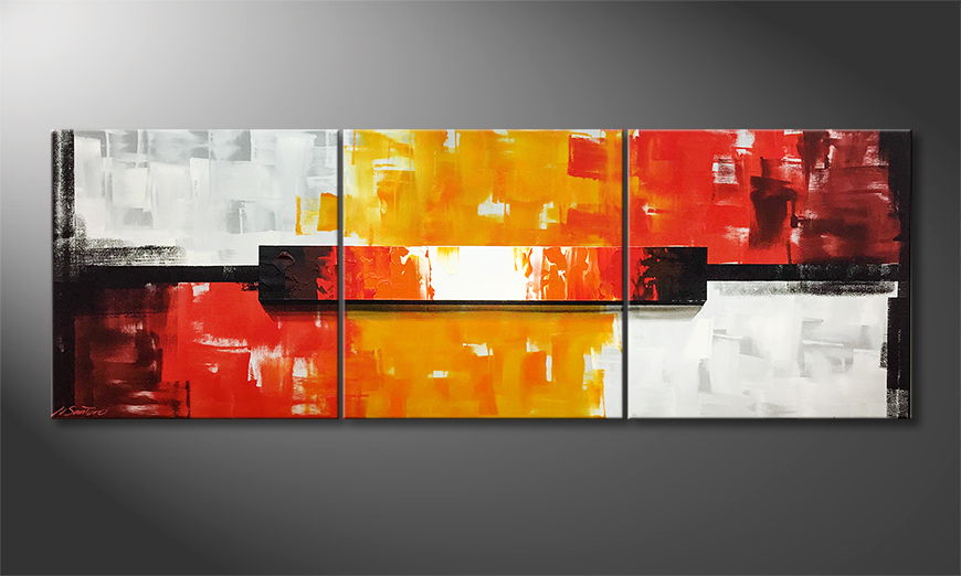 Arte moderna Fire Block 210x70cm