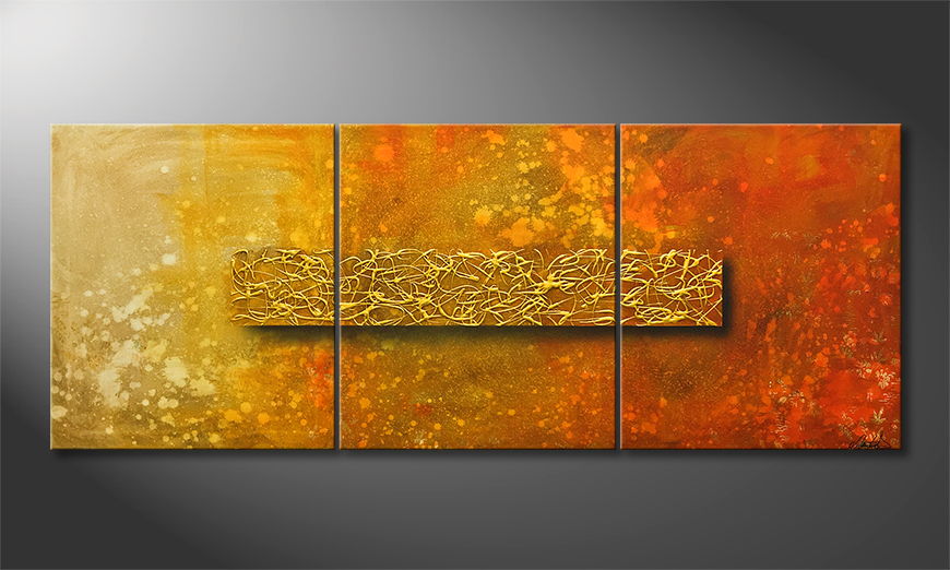 Arte moderna Golden Heat 180x70cm