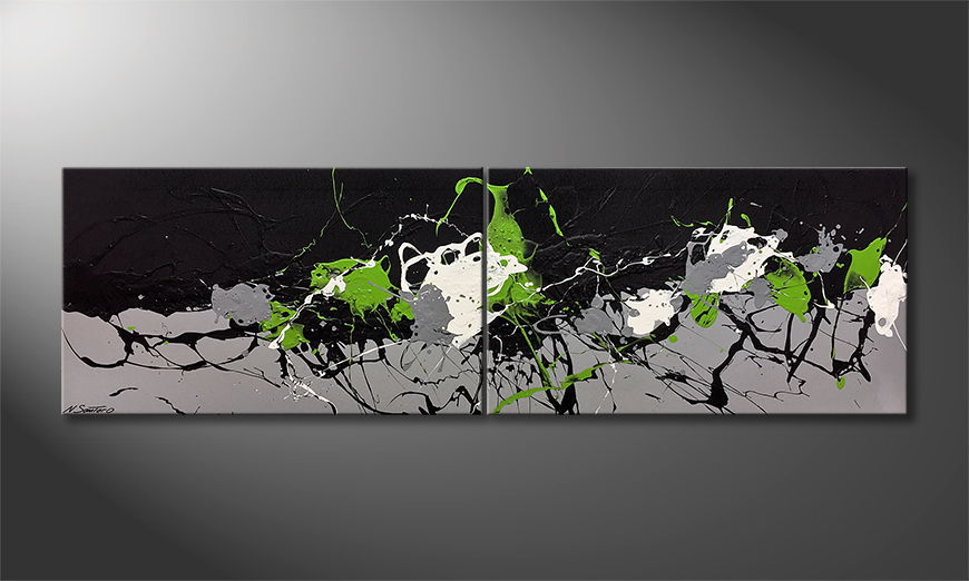 Arte moderna Green Blood 200x60cm