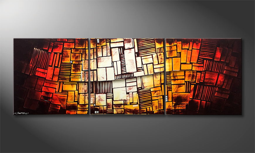 Arte moderna Hot Cubes 210x70cm