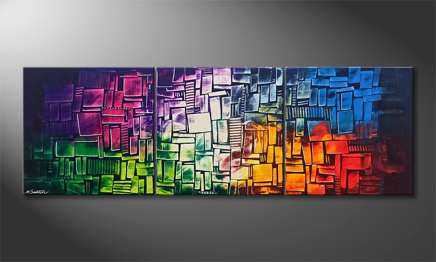Arte moderna Invasion Of Colors 210x70cm