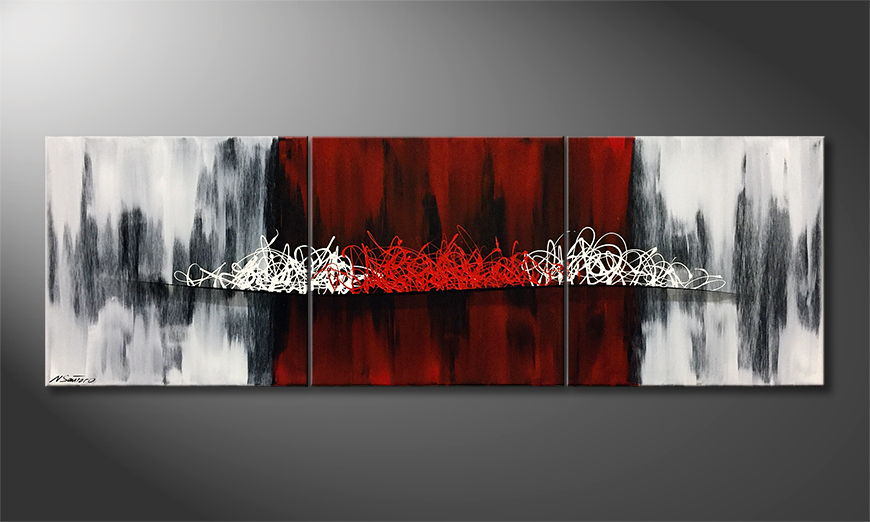 Arte moderna Red Middle 210x70cm