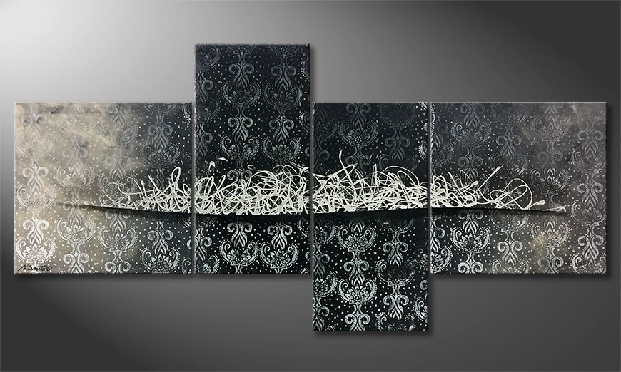 Arte moderna Silver Mist 200x100cm