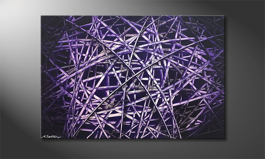 La bella pittura Purple Lines 120x80cm