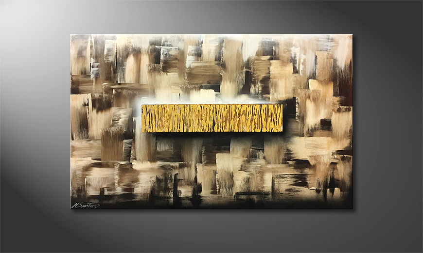 La pittura esclusivo Golden Waterfall 120x75cm