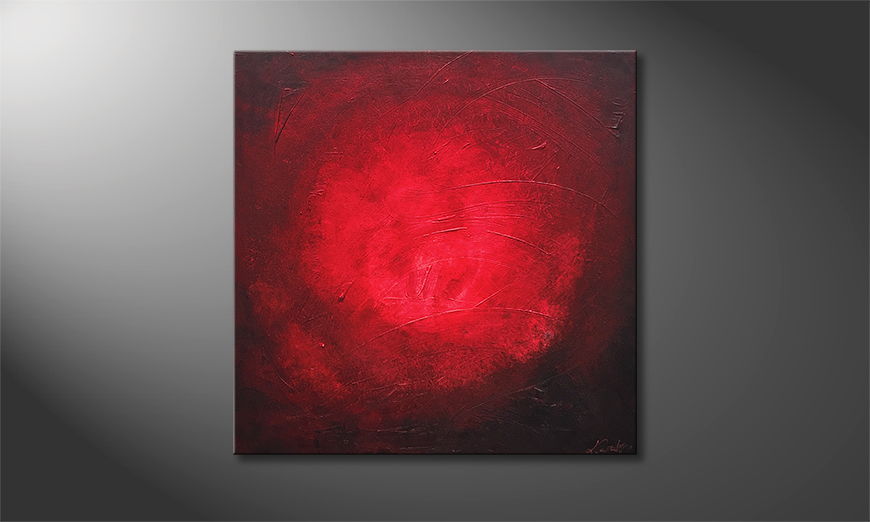 La pittura esclusivo Red Moon 80x80cm