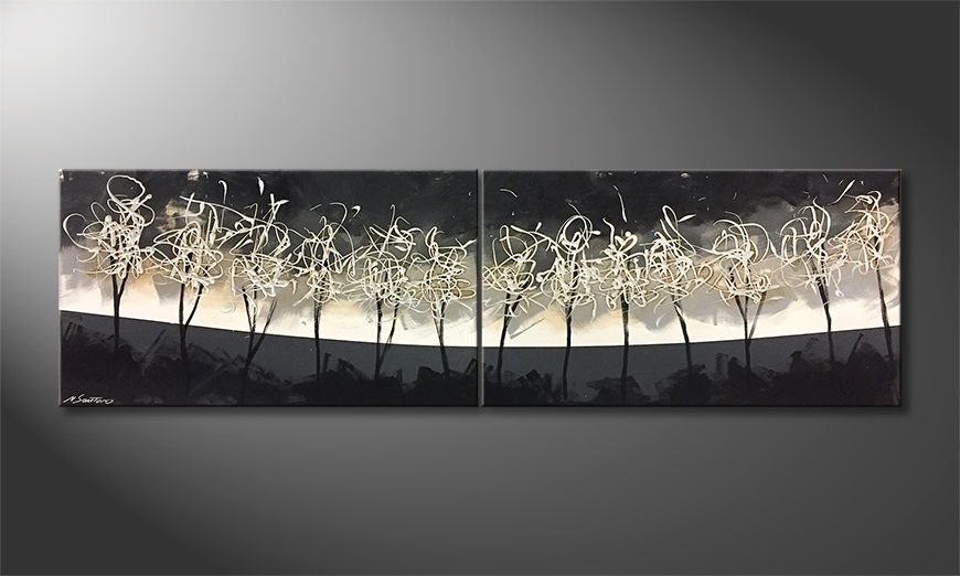 La pittura esclusivo Silver Trees 200x60cm