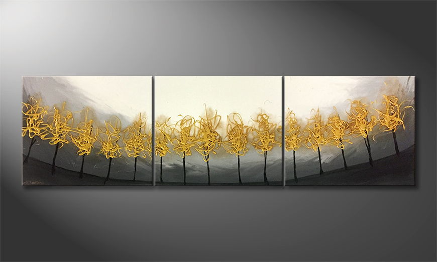 Quadro Golden Trees 210x60cm