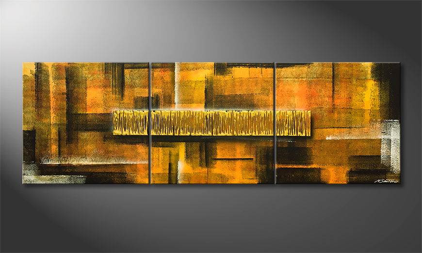 Quadro da soggiorno Golden Matrix 210x70cm