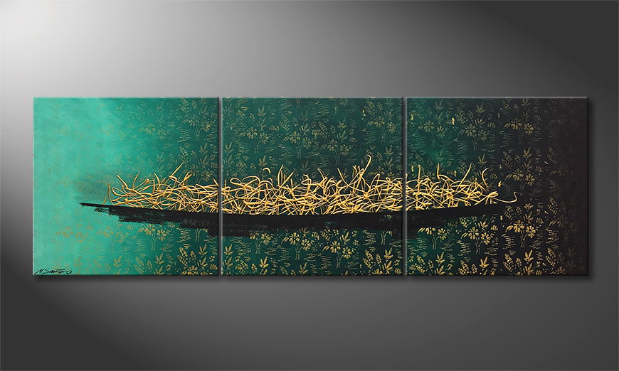 Quadro da soggiorno Golden Secret 180x60cm
