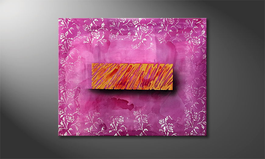 Quadro da soggiorno Pink Flowers 100x80cm