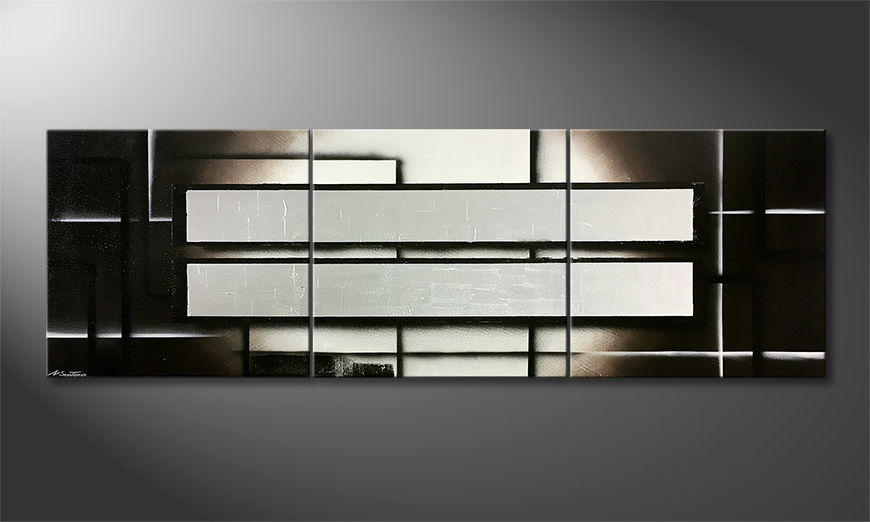 Quadro da soggiorno Silver Reflection 240x80cm