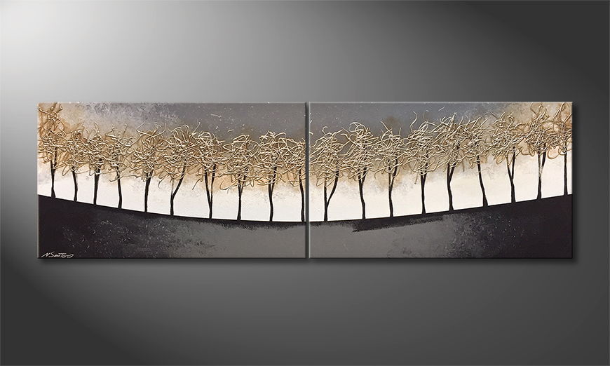 Quadro da soggiorno Silver Trees 200x60cm