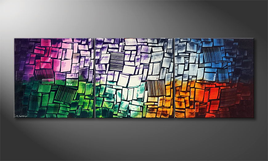 Quadro da soggiorno Spectral Colors 240x80cm