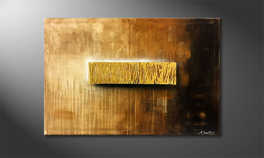 Quadro da soggiorno Wet Gold 120x80cm