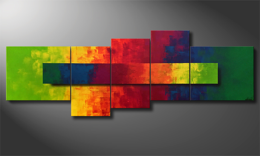 Quadro moderno Piece Of A Rainbow 310x110x4cm