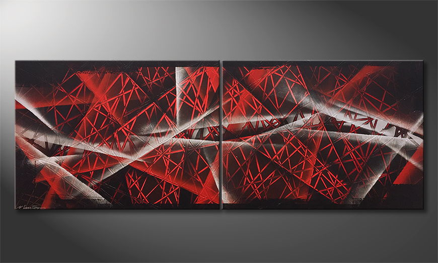 Quadro moderno Red Night 160x60cm