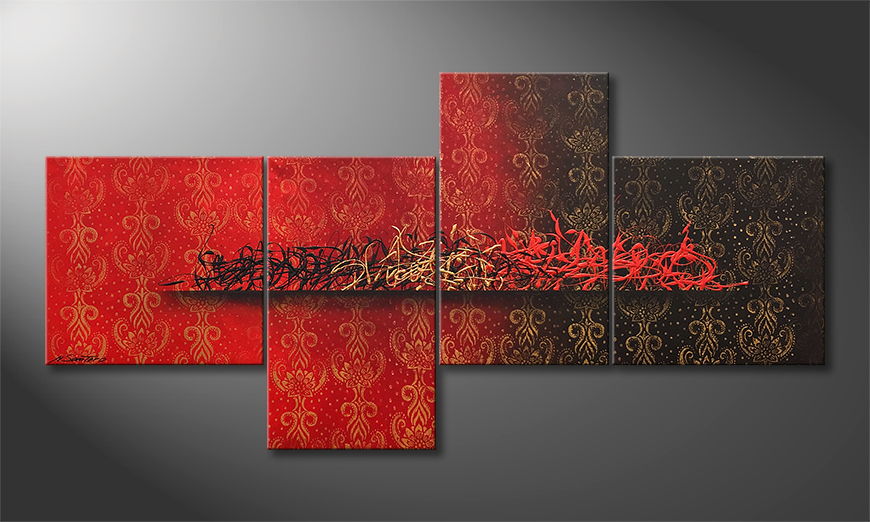 Quadro moderno The Golden Middle 210x70cm